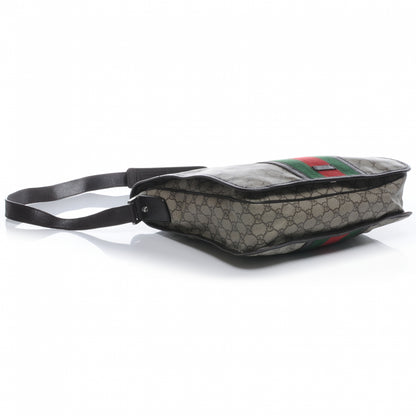 Gucci GG Plus Monogram Web Large Flap Messenger Bag Beige Dark Brown 4 of 7