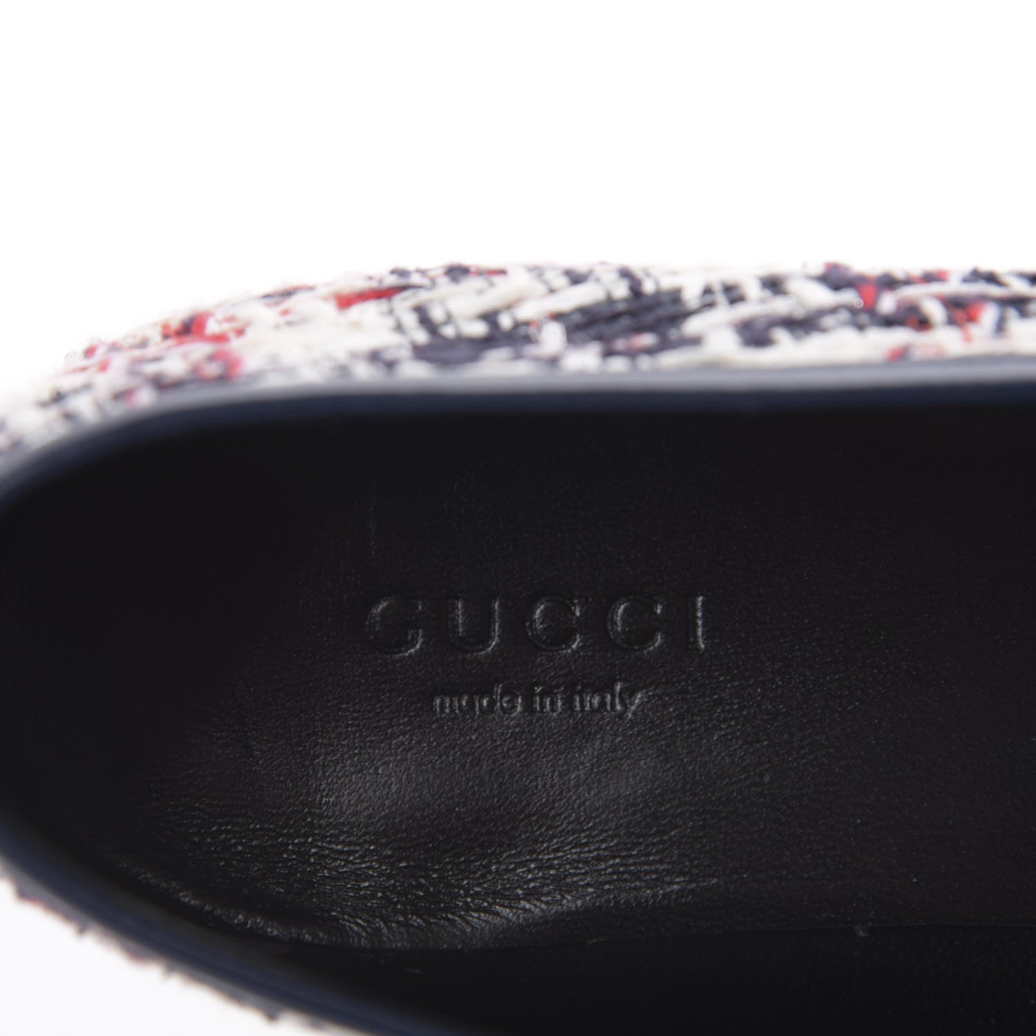 Gucci Tweed Check Horsebit Womens Jordaan Loafers 37 Gardenia Ink Blue Agata 7 of 10