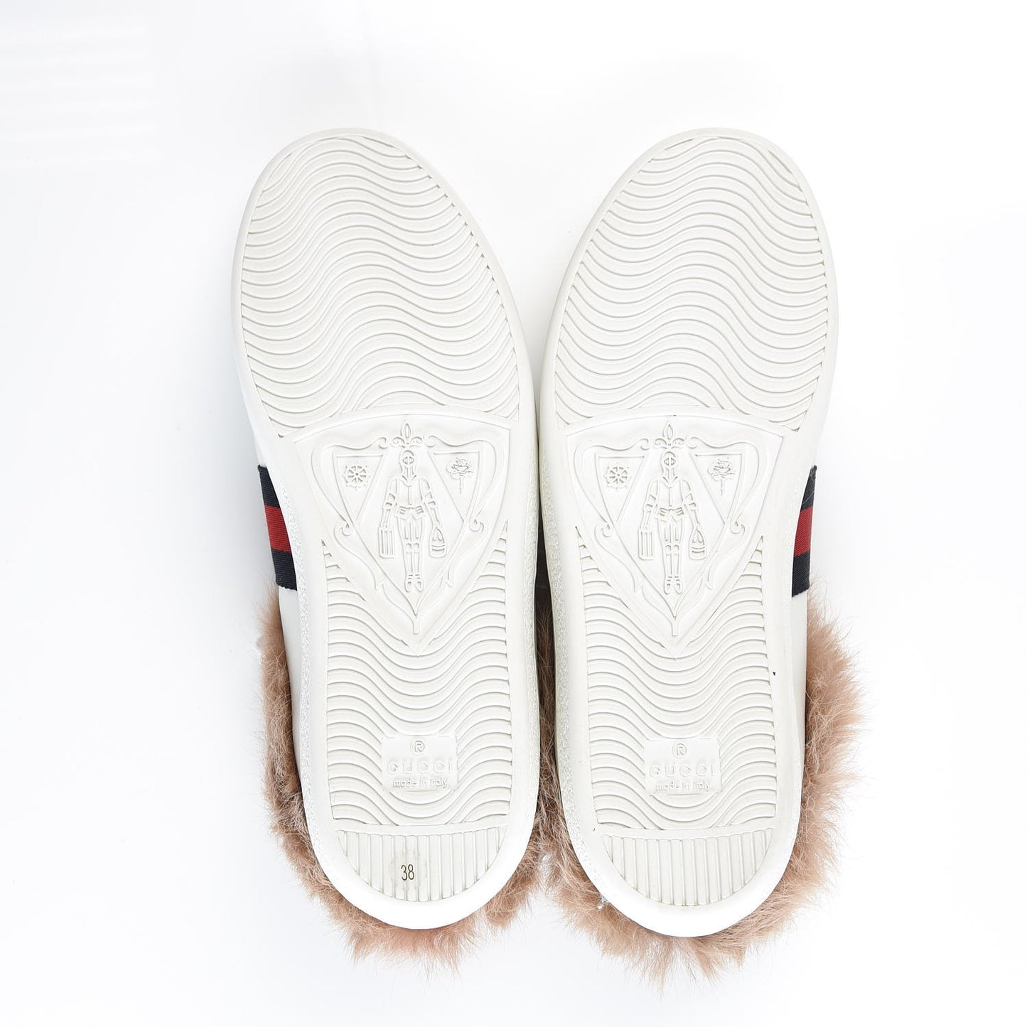Calfskin Wool Web Bee Embroidered Womens Ace Sneakers 38 White