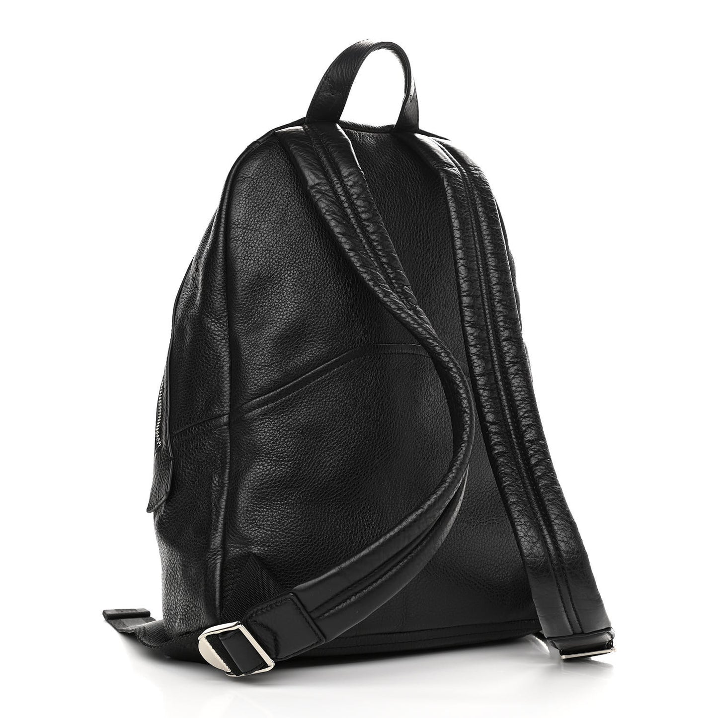 Pebbled Calfskin Biker Backpack Black