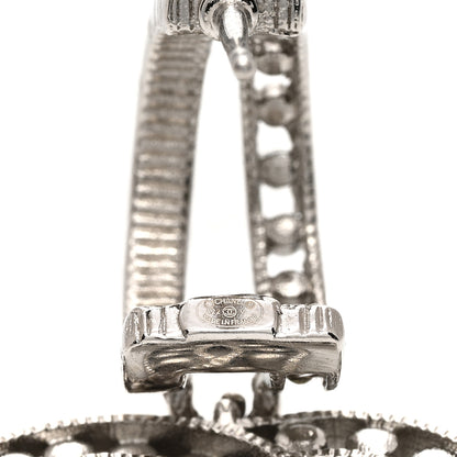 Chanel Crystal CC Drop Earrings Silver 4 of 4