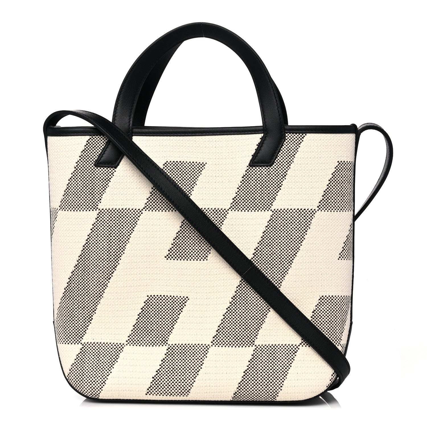 Hermes Swift H Canvas Cabas H En Biais 27 Black Ecru 1 of 10