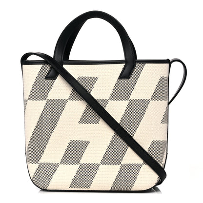 Hermes Swift H Canvas Cabas H En Biais 27 Black Ecru 1 of 10