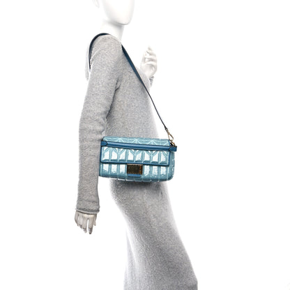 Fendi Satin Vitello King Sequin Baguette Blue 2 of 9