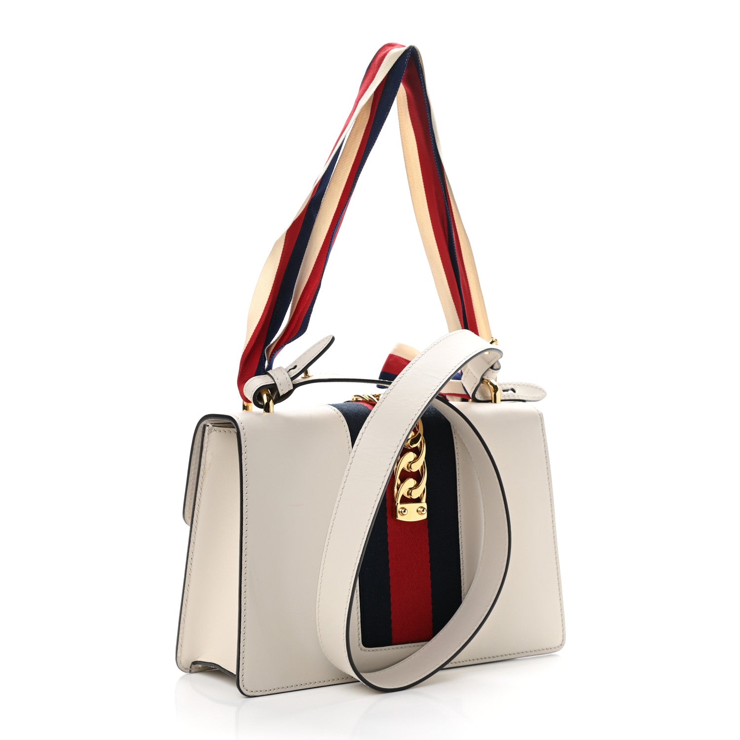 Gucci Calfskin Small Sylvie Shoulder Bag Off White 3 of 17