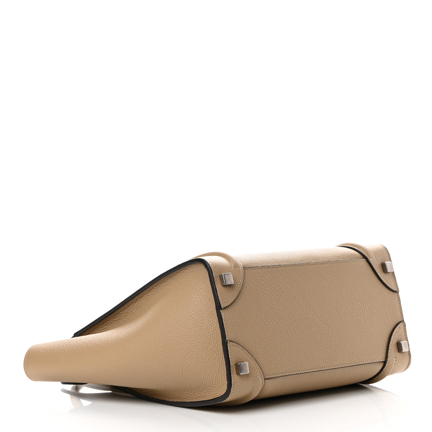 Celine Drummed Calfskin Micro Luggage Dune 4 of 11