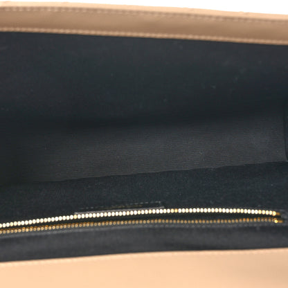 Saint Laurent Grain De Poudre Matelasse Chevron Large Monogram Satchel Dark Beige 5 of 9