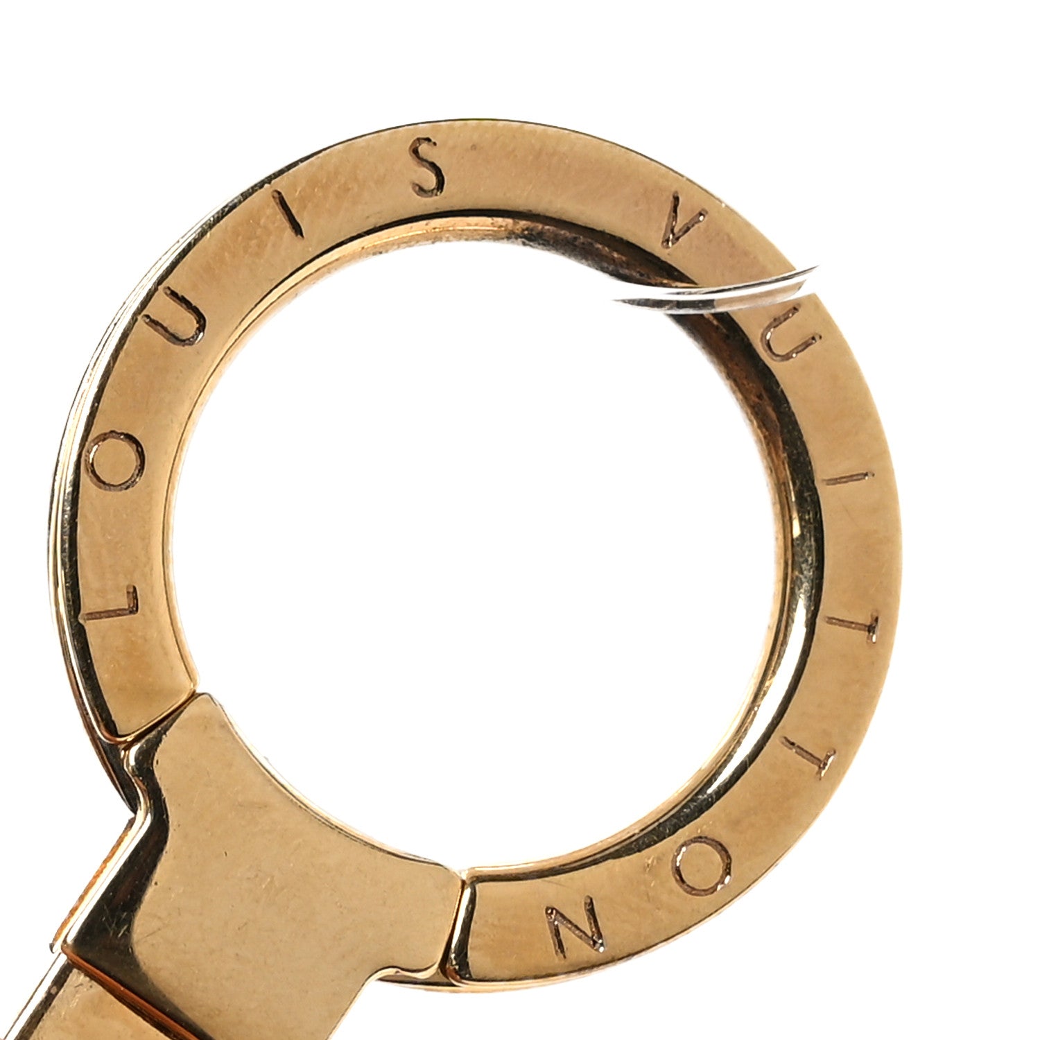 Louis Vuitton Brass Enamel Fleur De Monogram Bag Charm Chain Gold 4 of 5