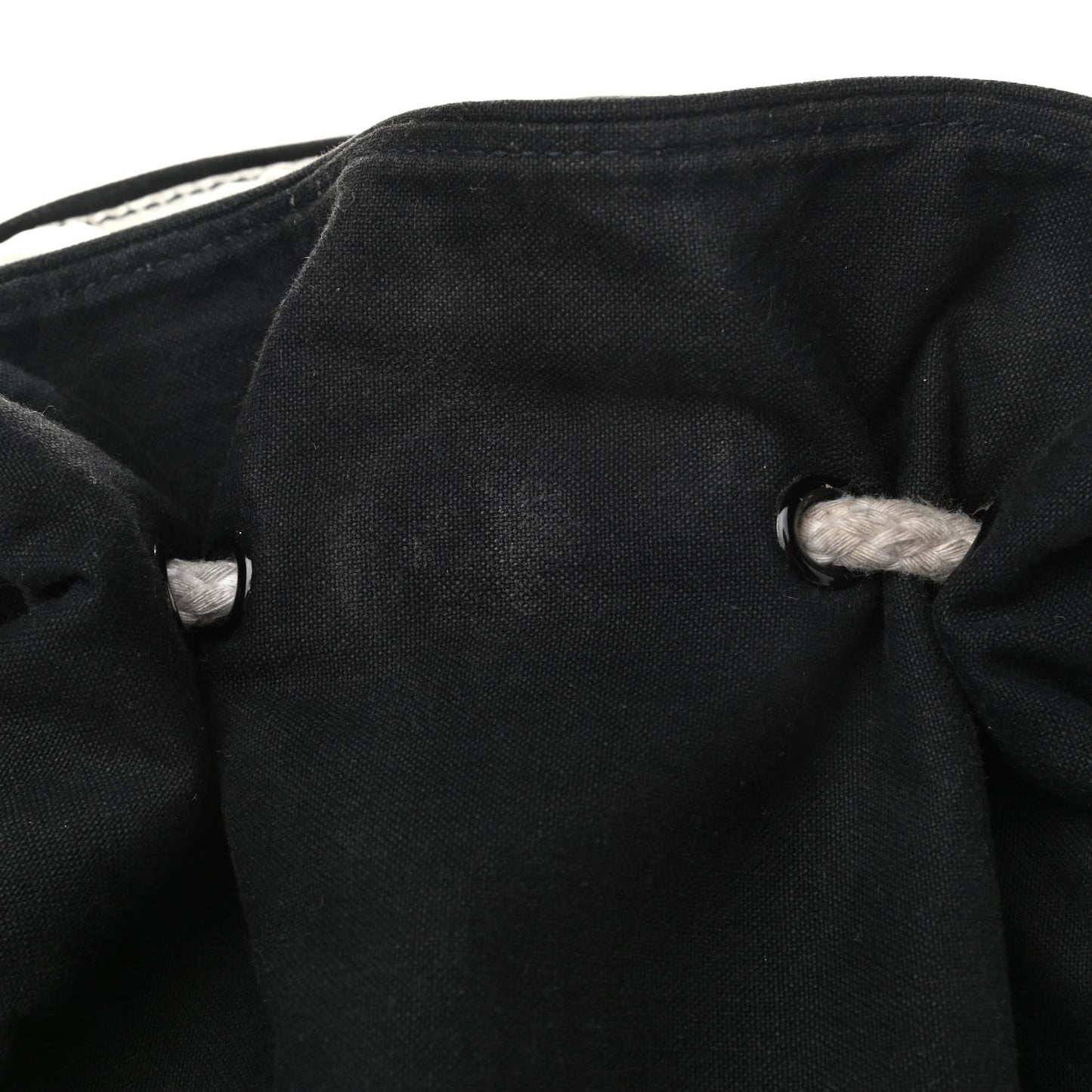 Canvas Drawstring Backpack Black White
