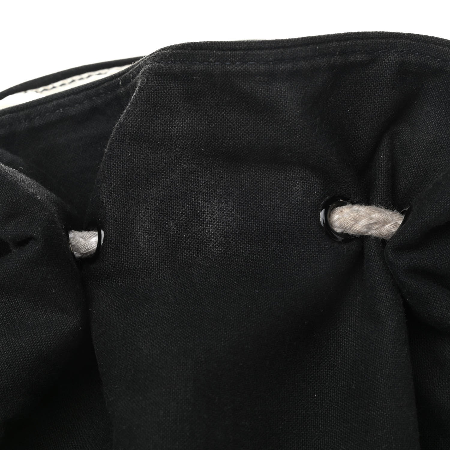Chanel Canvas Drawstring Backpack Black White 11 of 12