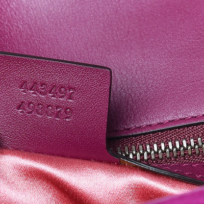 Gucci Velvet Matelasse Embroidered Small GG Marmont Shoulder Bag Fuchsia Violet Cyclamen 9 of 9