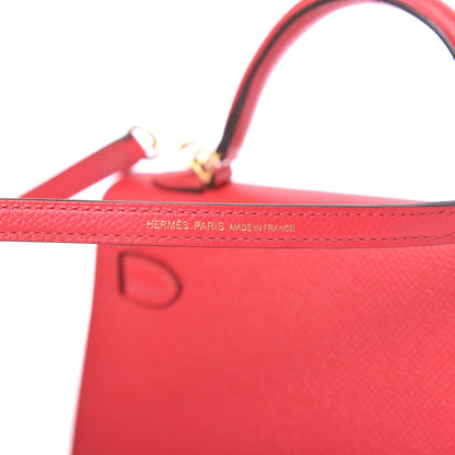 Hermes Epsom Mini Kelly Sellier 20 Rose Extreme 9 of 13