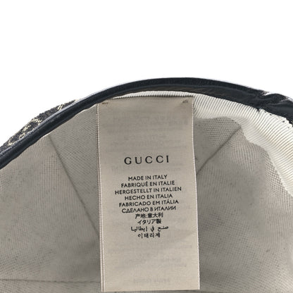 Gucci Denim Calfskin GG Monogram Oscar Baseball Hat L Black Ivory 7 of 9