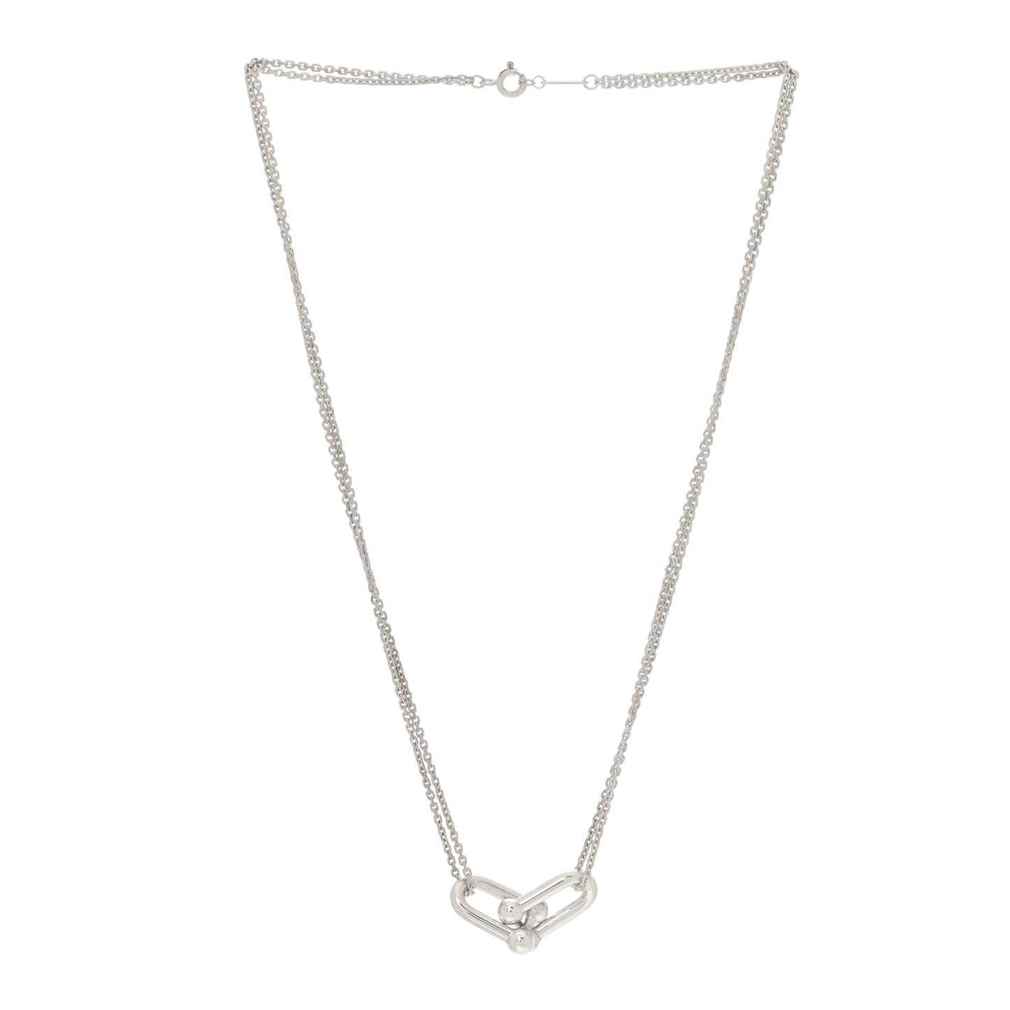 Sterling Silver Double HardWear Link Pendant Necklace