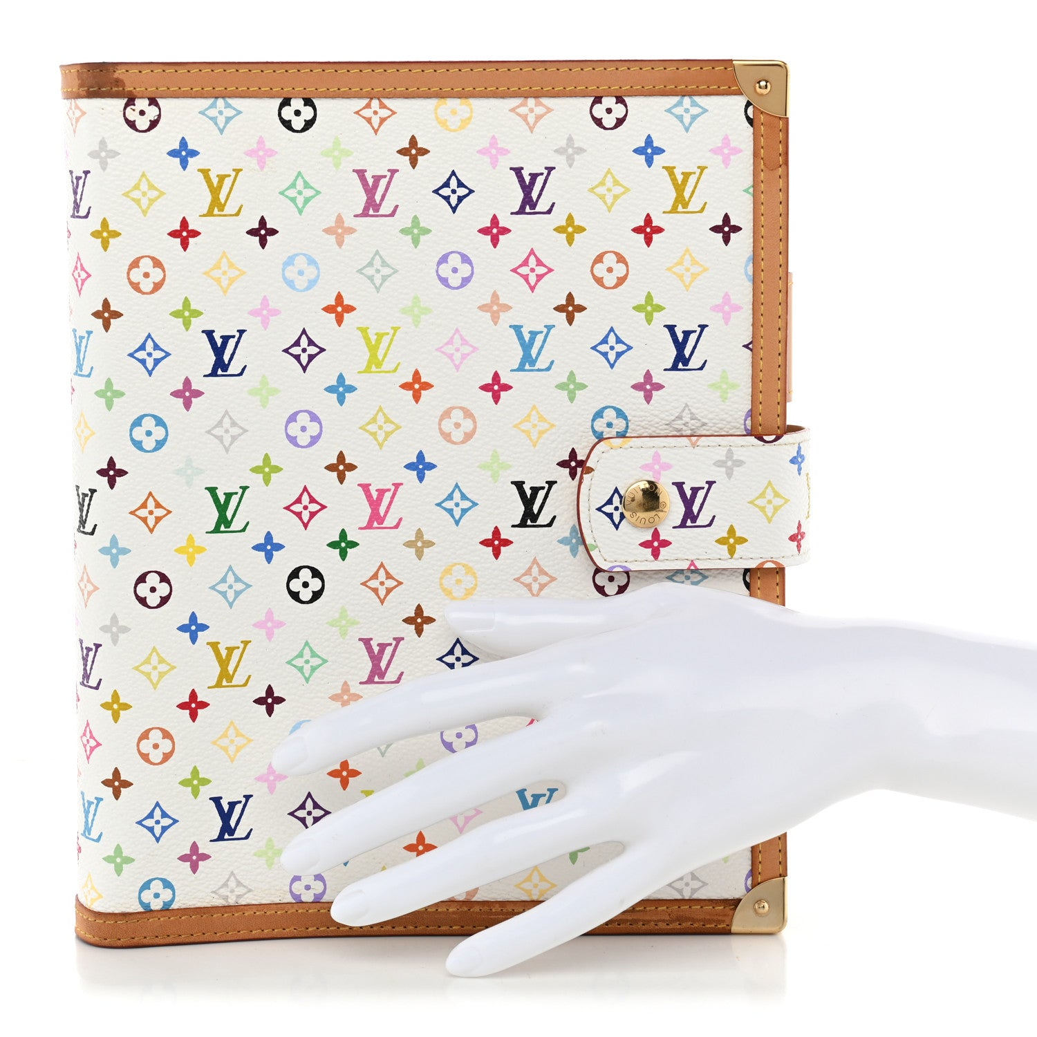Louis Vuitton Monogram Multicolor Large Ring Agenda Cover White 2 of 9