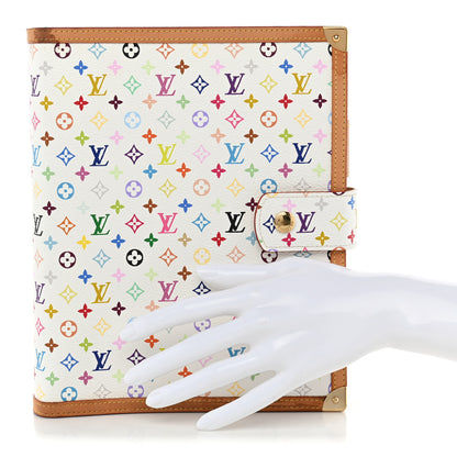 Louis Vuitton Monogram Multicolor Large Ring Agenda Cover White 2 of 9