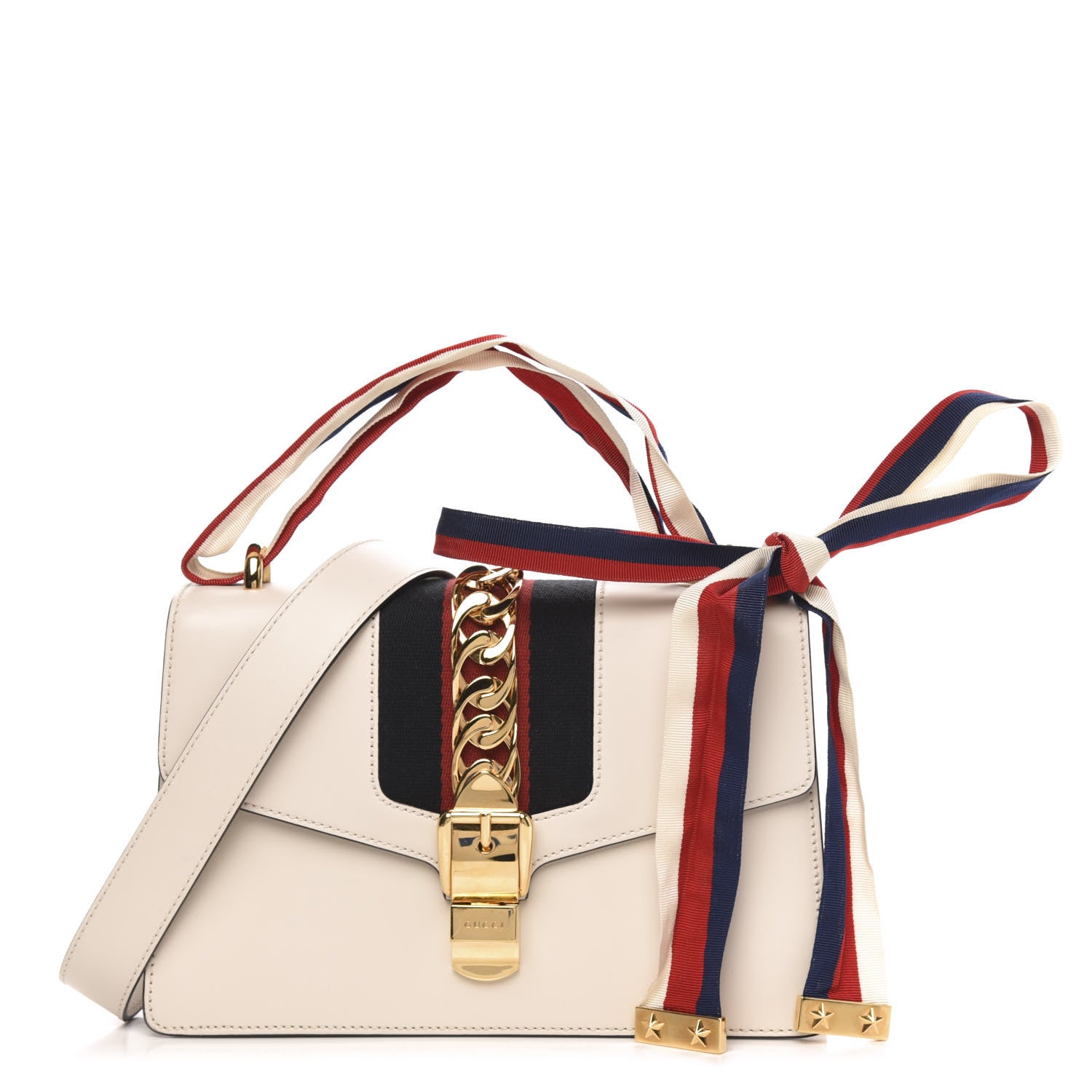 Gucci Calfskin Small Sylvie Shoulder Bag Off White 1 of 11