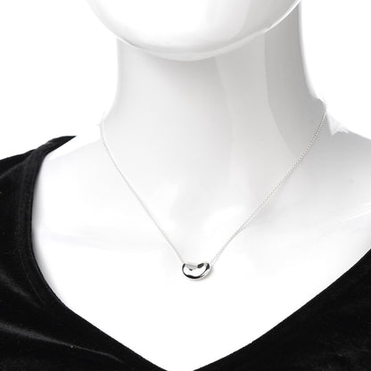 Tiffany Sterling Silver 14mm Elsa Peretti Bean Pendant Necklace 2 of 5