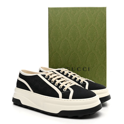 Gucci GG Monogram Mens 1977 Tennis Platform 52mm Sneakers 10.5 Black Mystic White 10 of 10