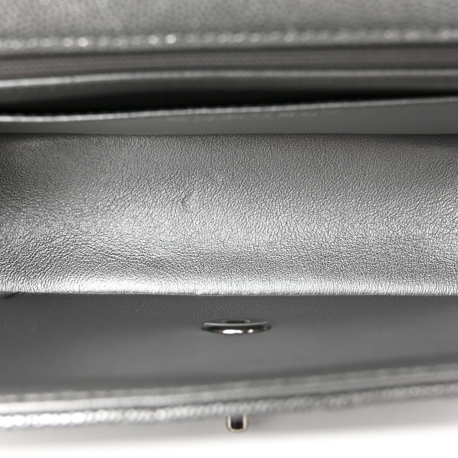 Chanel Metallic Caviar Quilted Mini Top Handle Rectangular Flap Silver 5 of 10