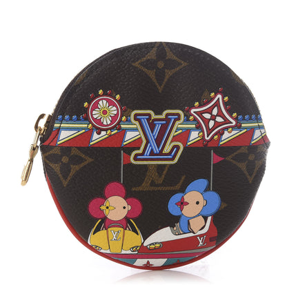 Louis Vuitton Monogram 2020 Christmas Animation Bumper Cars Round Coin Purse Coquelicot 1 of 8