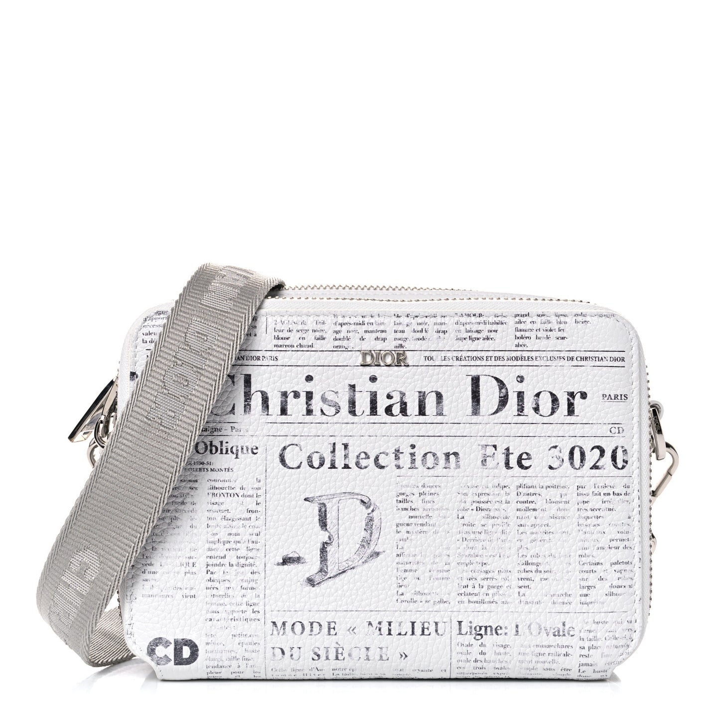 X DANIEL ARSHAM Grained Calfskin Newspaper Messenger White