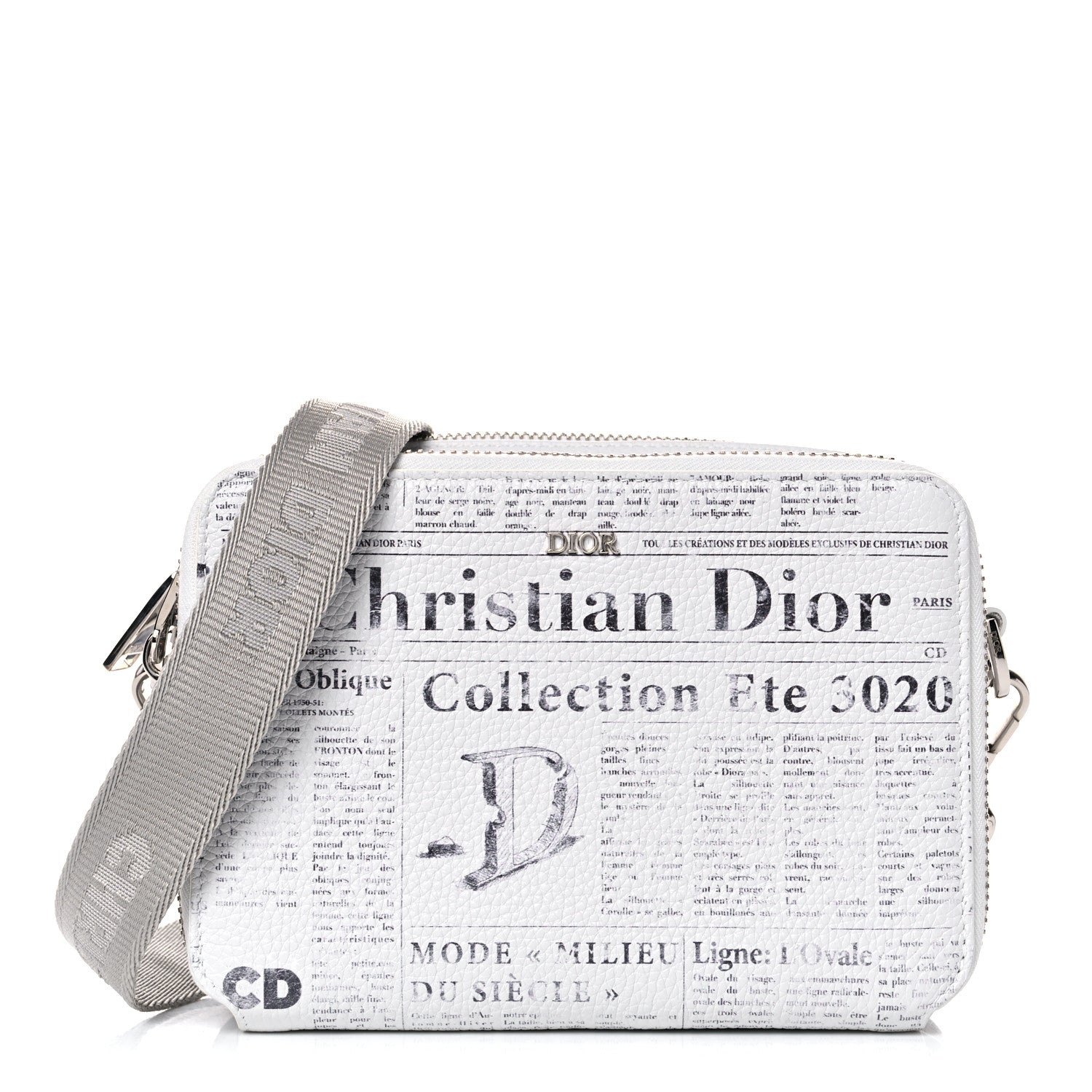 Christian Dior X DANIEL ARSHAM Grained Calfskin Newspaper Messenger White 1 of 10