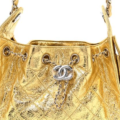Chanel Metallic Aged Calfskin Mini Chanel 25 Handbag Gold 8 of 13