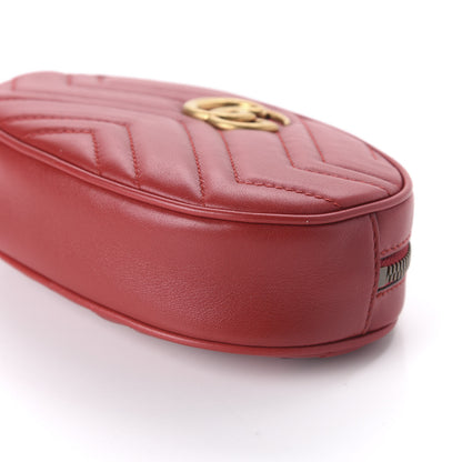 Gucci Calfskin Matelasse GG Marmont Belt Bag 75 30 Hibiscus Red 7 of 10