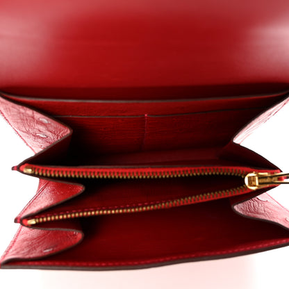Hermes Ostrich Constance Short Wallet Rouge Vif 4 of 6
