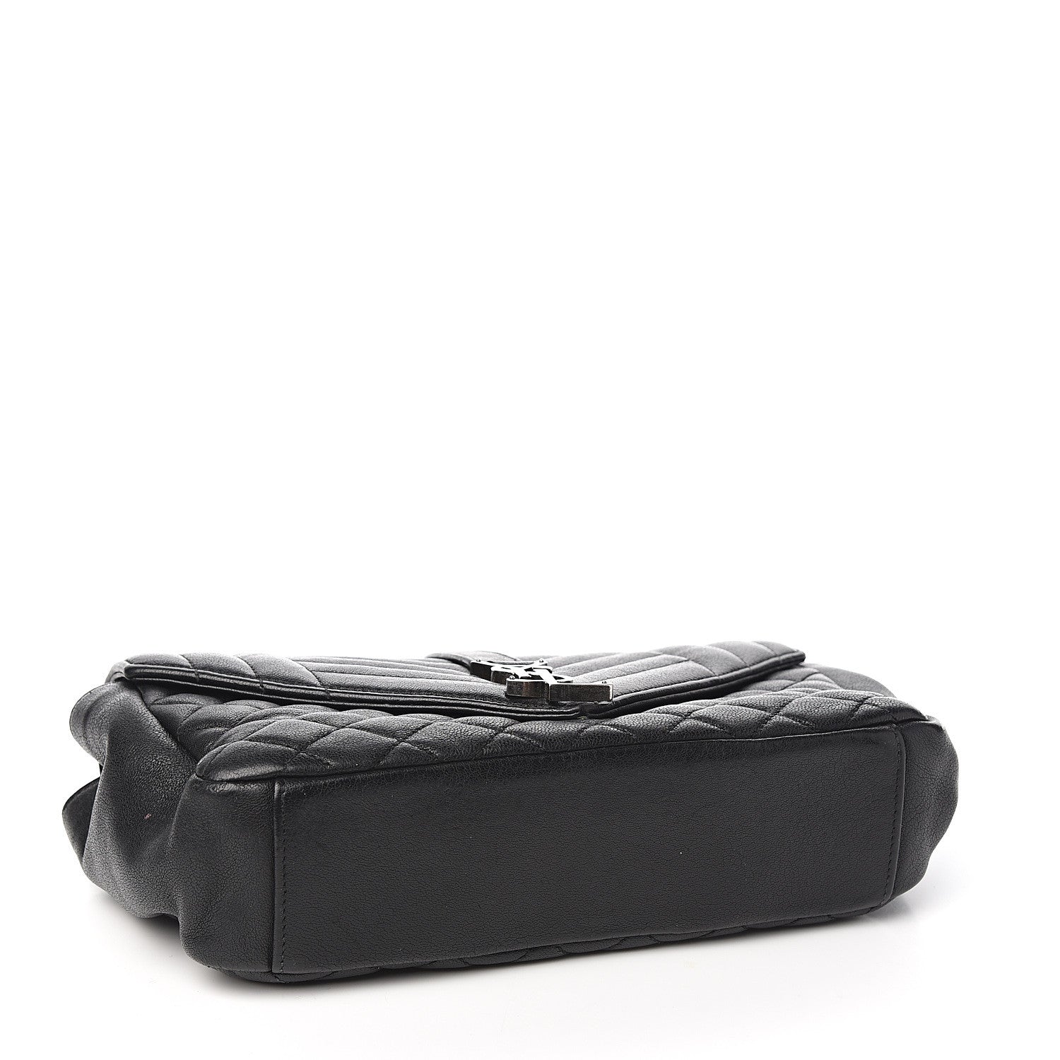 Saint Laurent Sheepskin Tri-Quilt Monogram Medium College Bag Black 3 of 10