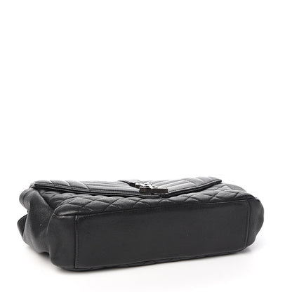 Saint Laurent Sheepskin Tri-Quilt Monogram Medium College Bag Black 3 of 10
