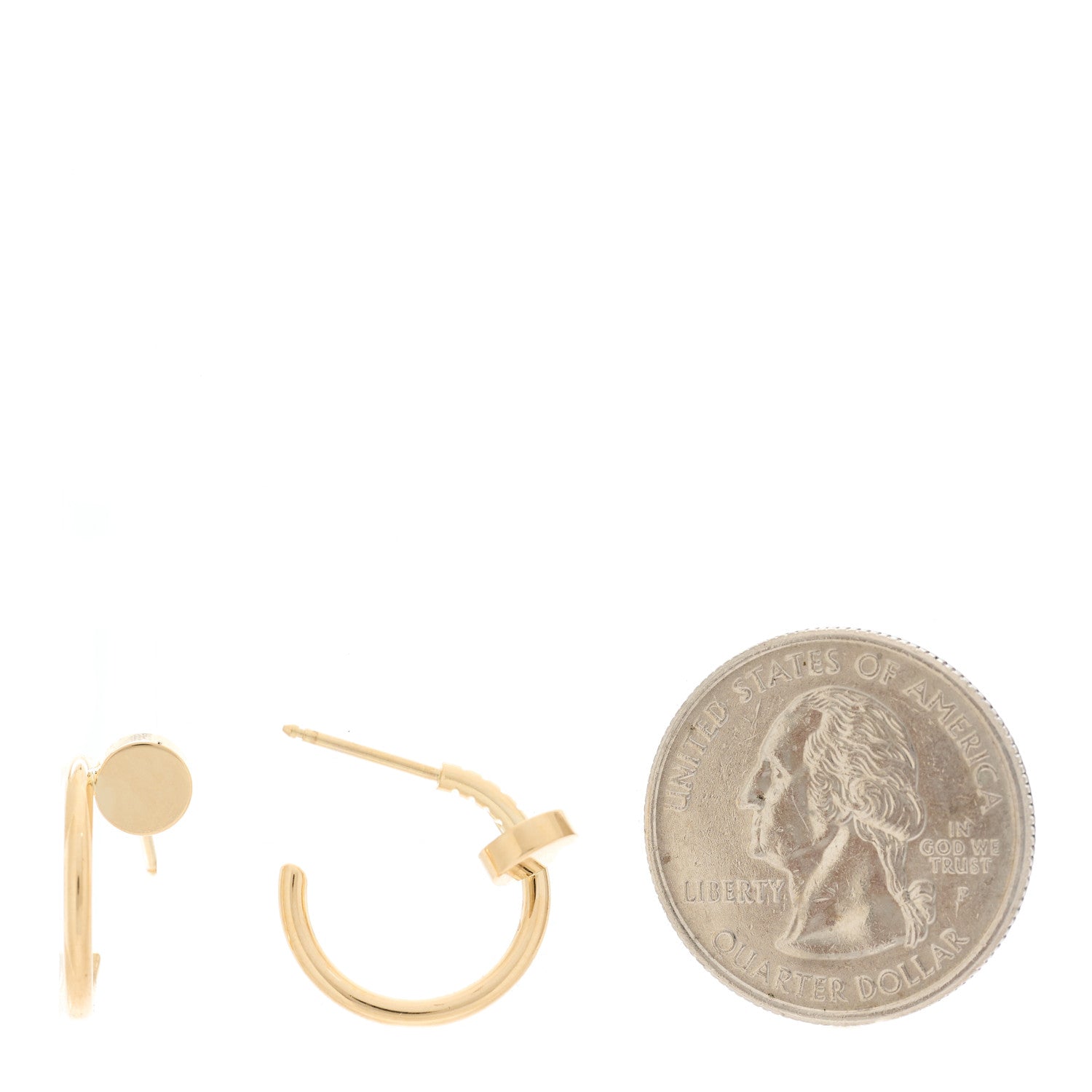 Cartier 18K Yellow Gold Juste Un Clou Hoop Earrings 2 of 5