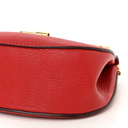 Chloe Grained Lambskin Mini Drew Shoulder Bag Plaid Red 8 of 9