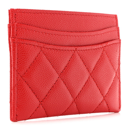 Chanel Caviar Quilted Card Holder Red 3 of 9