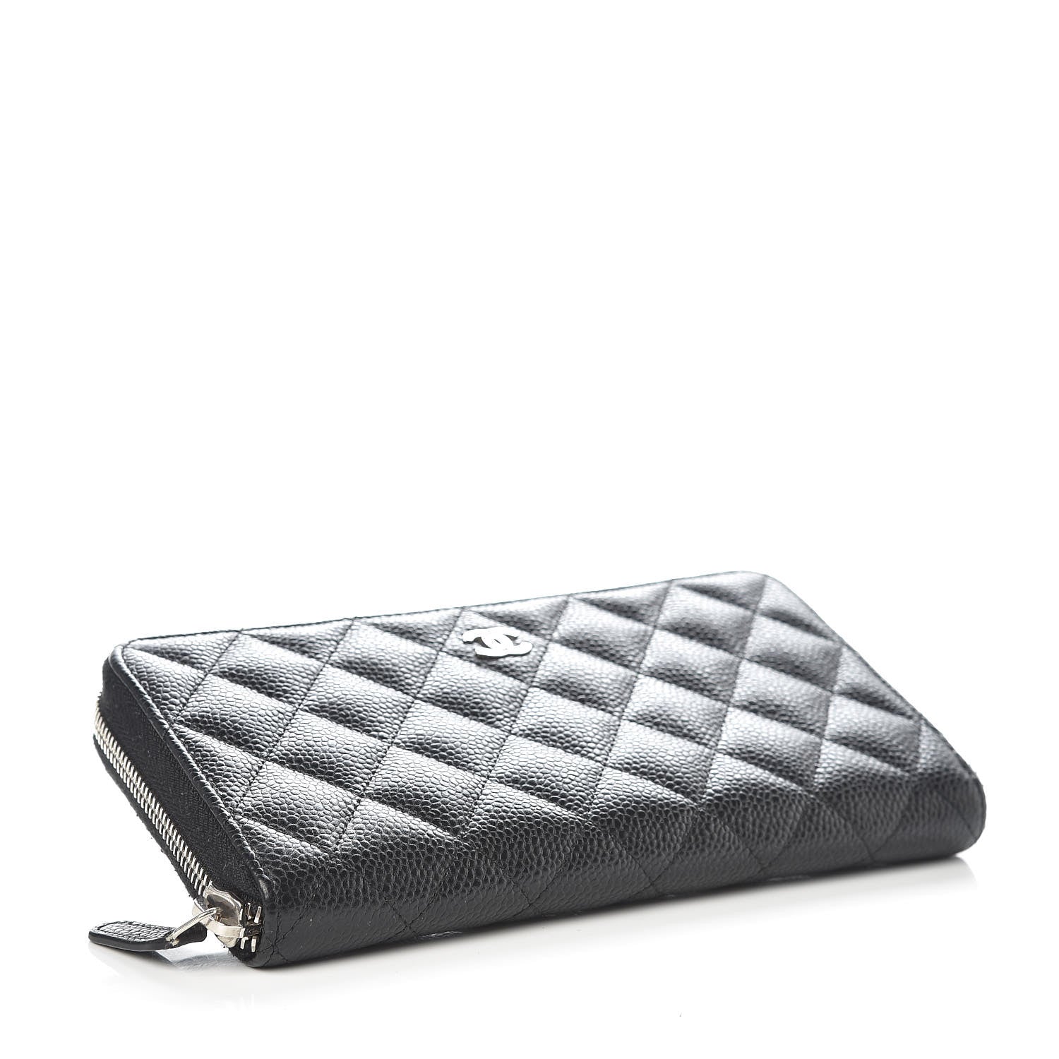 Chanel Caviar Quilted Large Gusset Zip Around Wallet Black 4 of 9