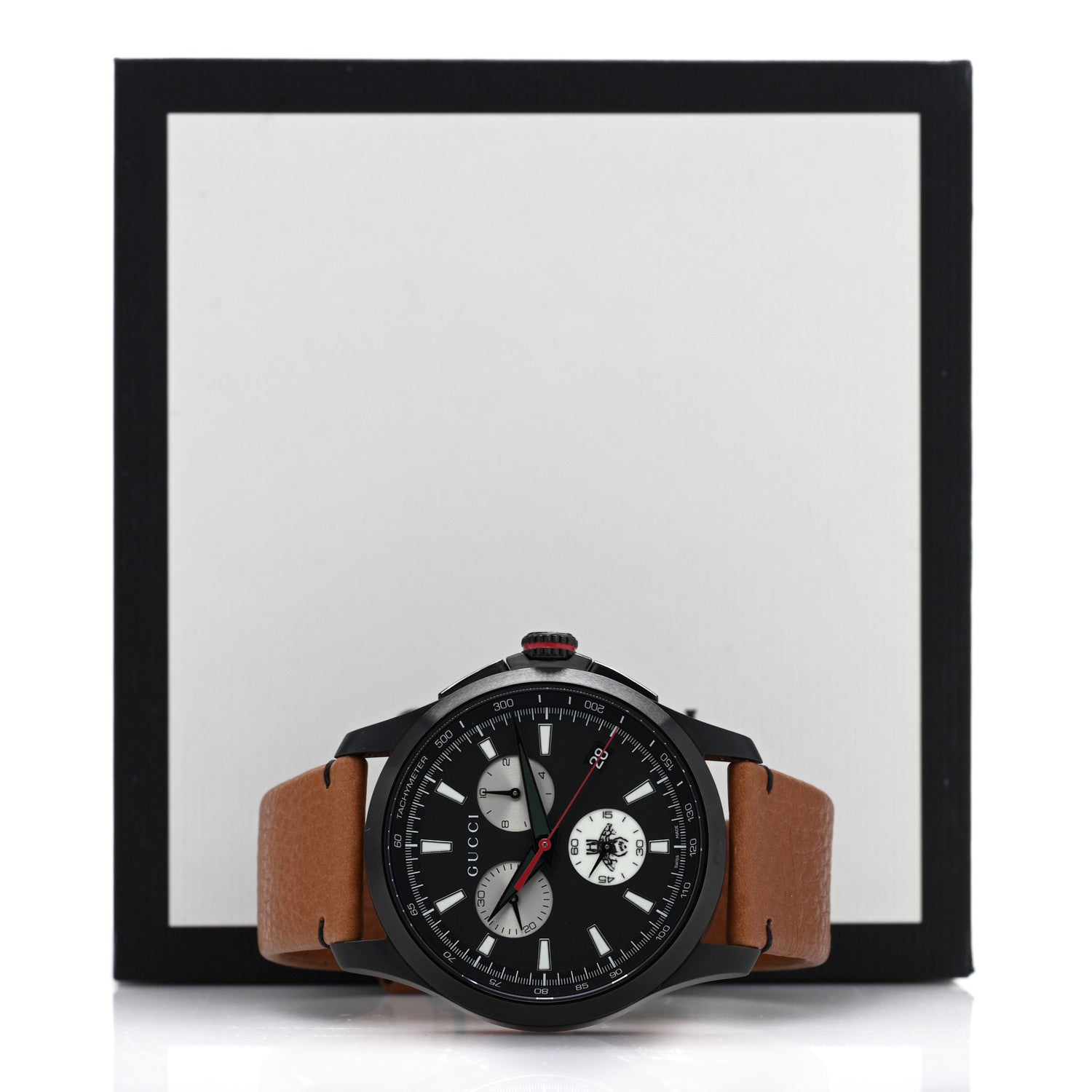 Gucci PVD Stainless Steel Calfskin 44mm G-Timeless Chronograph Bee Quartz Watch Black 5 of 5