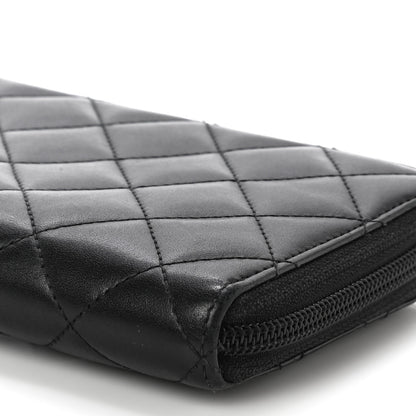 Chanel Calfskin Quilted Cambon Large Gusset Zip Around Wallet Black 10 of 13