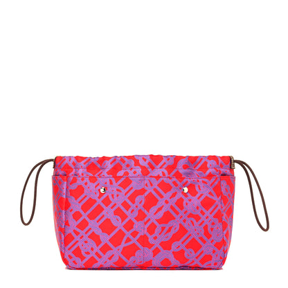 Hermes Silk Barenia Noeud Marin Fourbi 25 MM Pouch Rouge de Coeur Fauve 1 of 7