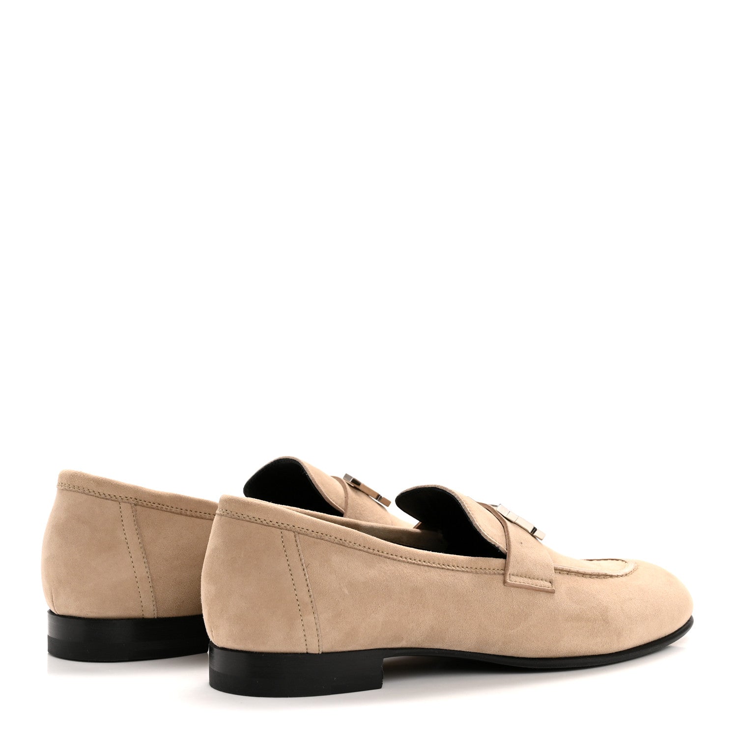 Hermes Suede Goatskin Paris Loafers 37 Beige Sable 5 of 10