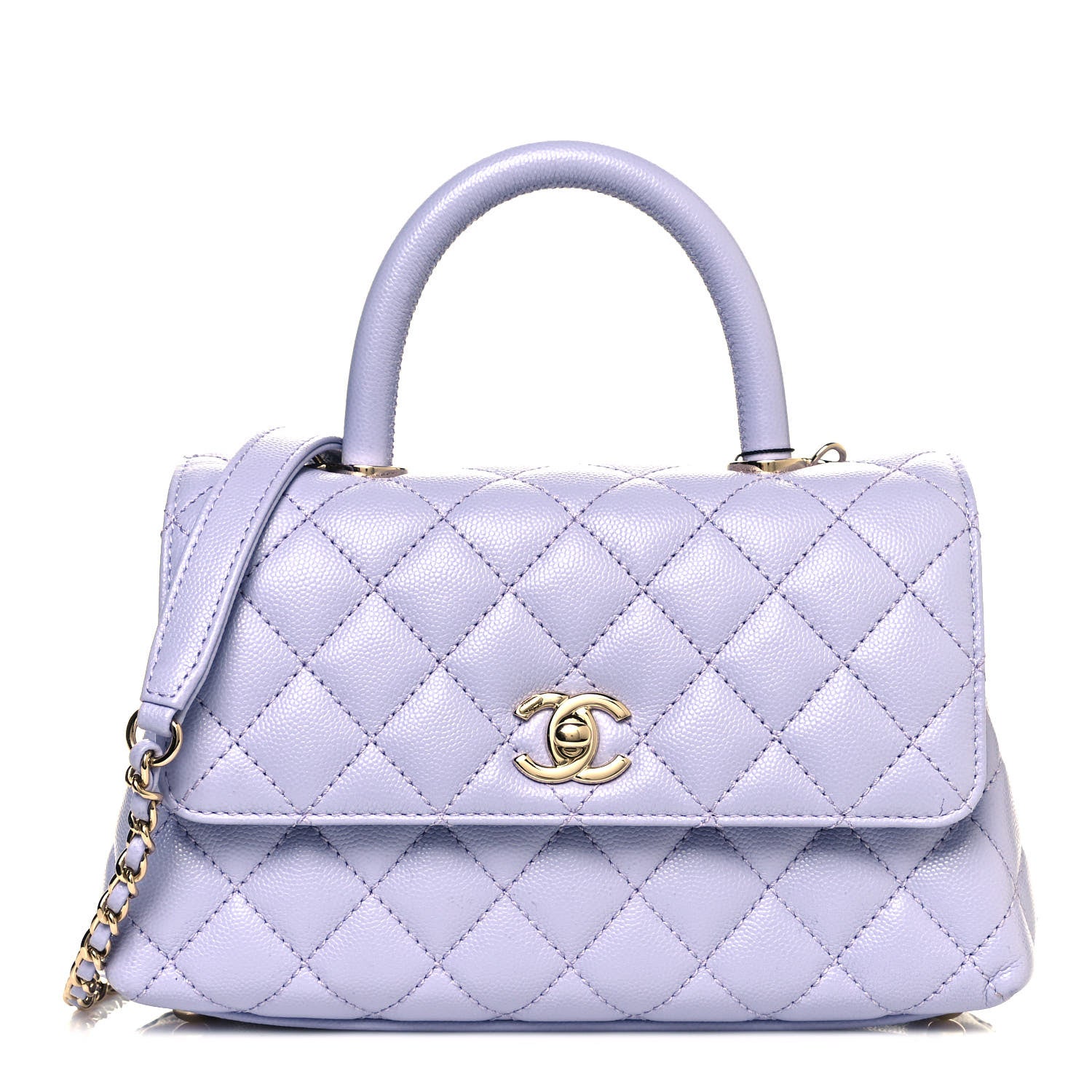 Chanel Caviar Quilted Mini Coco Handle Flap Light Purple 1 of 9