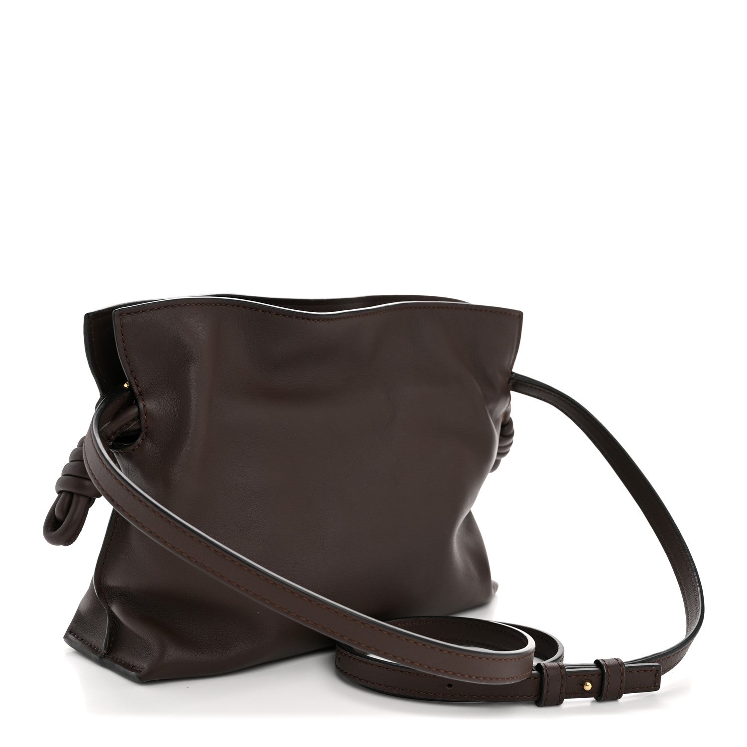 Loewe Calfskin Mini Flamenco Knot Clutch Chocolate 3 of 11