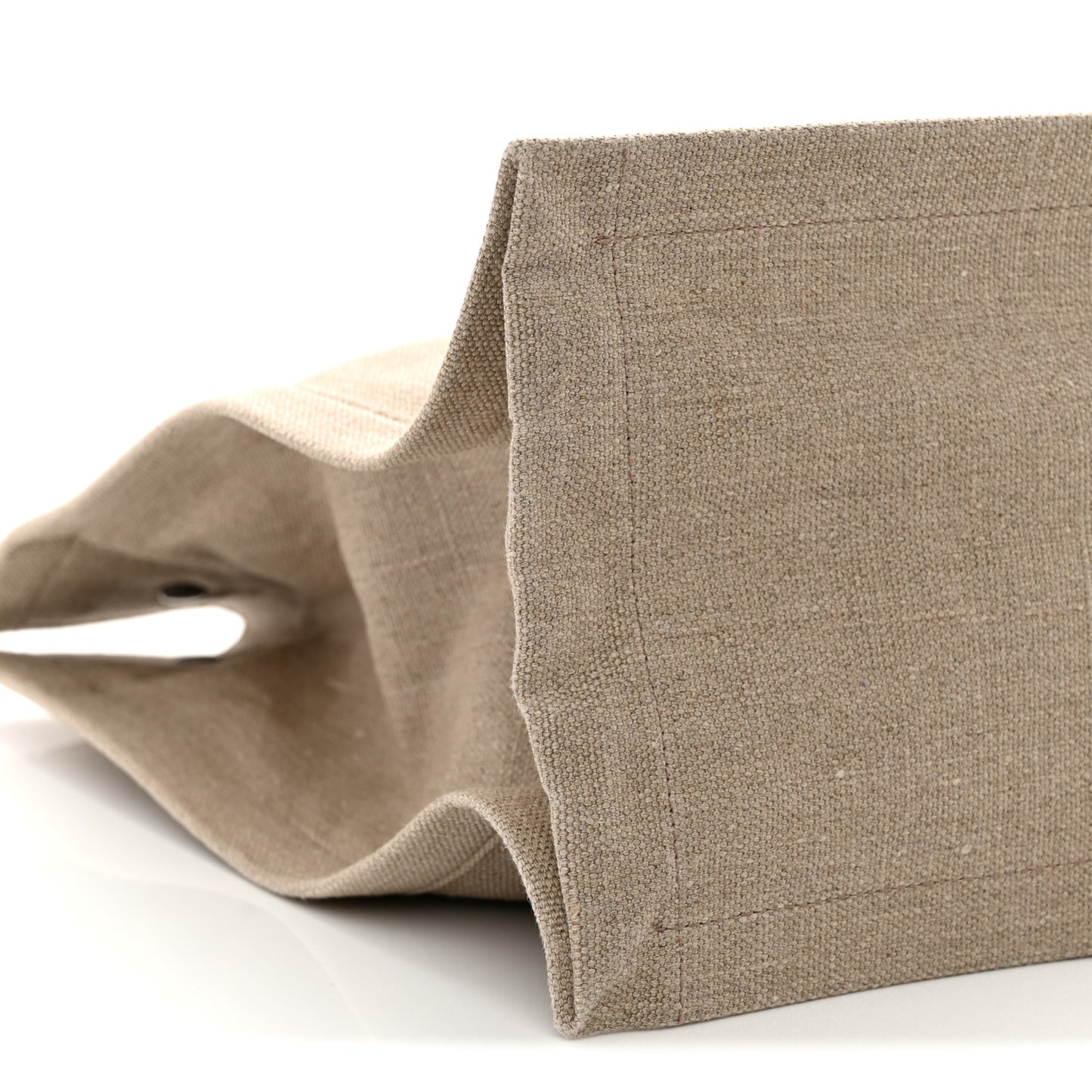 Linen Calfskin Rive Gauche Tote Brown