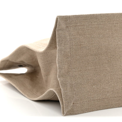 Saint Laurent Linen Calfskin Rive Gauche Tote Brown 9 of 11