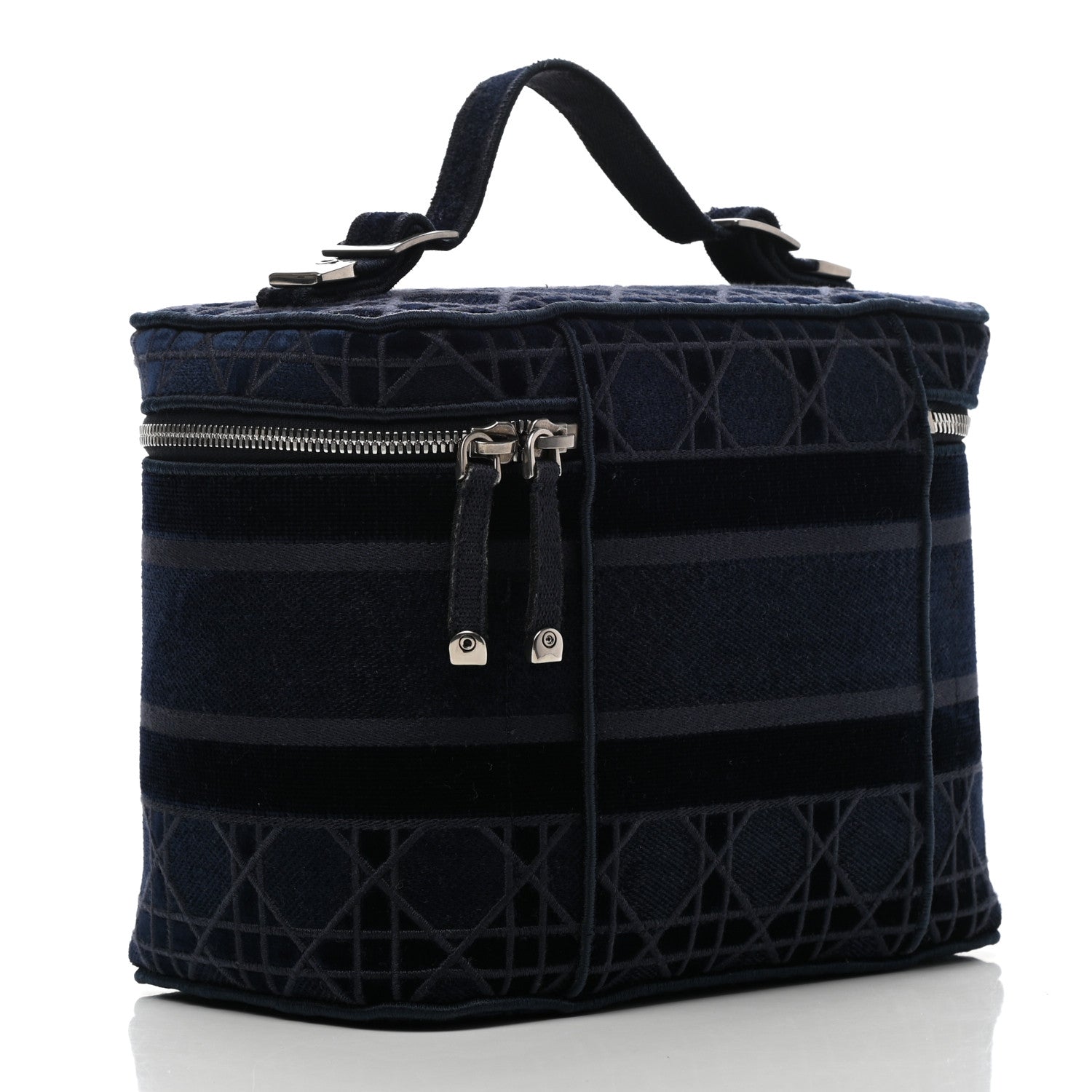 Christian Dior Velvet Cannage Diortravel Vanity Case Blue 3 of 8