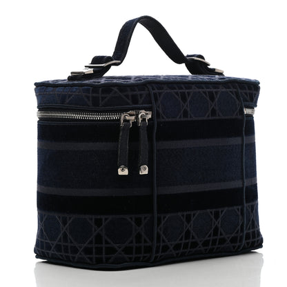 Christian Dior Velvet Cannage Diortravel Vanity Case Blue 3 of 8