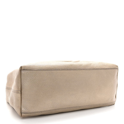 Gucci Metallic Pebbled Calfskin Medium Soho Chain Shoulder Bag Golden Beige 4 of 12
