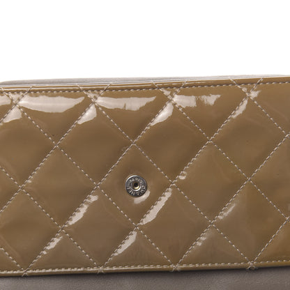 Chanel Patent Quilted Wallet On Chain WOC Brown 12 of 13