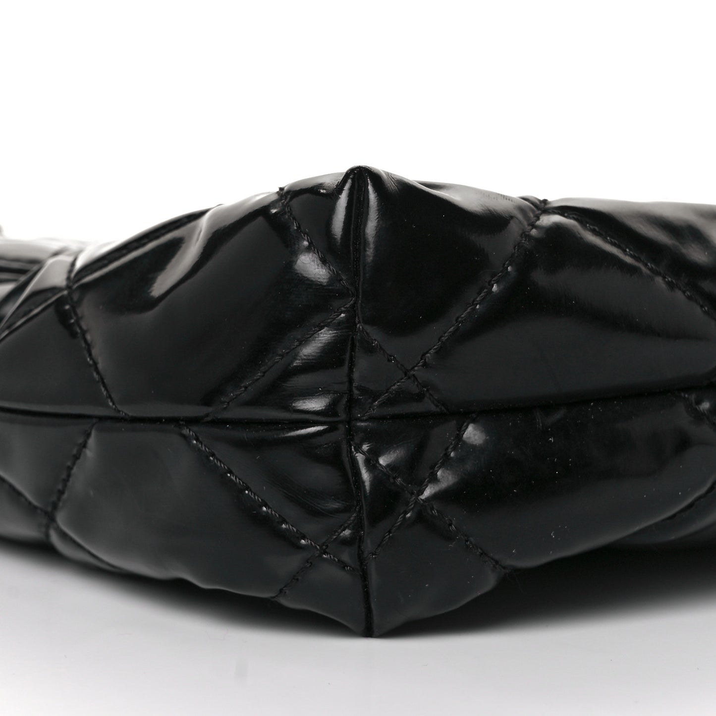 Vinyl Quilted In The Business Flap Bag Black