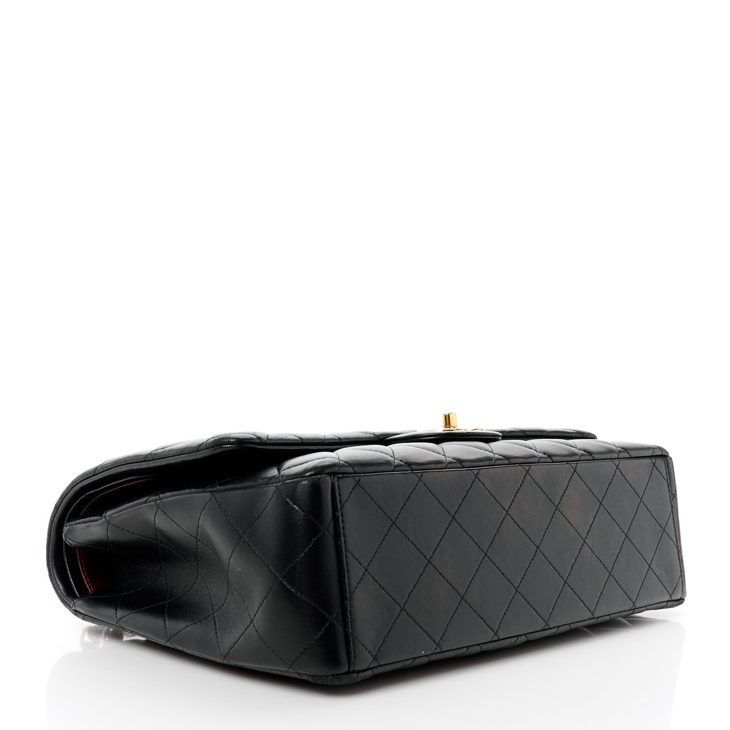 Lambskin Quilted Maxi Double Flap Black